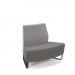 Encore² modular double seater low back sofa with no arms and black sled frame - present grey seat with forecast grey back