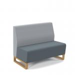 Encore² modular double seater low back sofa with no arms and wooden sled frame - elapse grey seat with late grey back ENC-MOD02L-WF-EG-LG