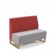 Encore² modular double seater low back sofa with no arms and wooden sled frame - forecast grey seat with extent red back ENC-MOD02L-WF-FG-ER