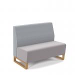 Encore² modular double seater low back sofa with no arms and wooden sled frame - forecast grey seat with late grey back ENC-MOD02L-WF-FG-LG