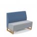 Encore² modular double seater low back sofa with no arms and wooden sled frame - late grey seat with range blue back ENC-MOD02L-WF-LG-RB