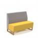 Encore² modular double seater low back sofa with no arms and wooden sled frame - lifetime yellow seat with forecast grey back ENC-MOD02L-WF-LY-FG