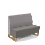 Encore² modular double seater low back sofa with no arms and wooden sled frame - present grey seat with forecast grey back ENC-MOD02L-WF-PG-FG