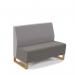 Encore² modular double seater low back sofa with no arms and wooden sled frame - present grey seat with forecast grey back ENC-MOD02L-WF-PG-FG