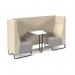 Encore² open high back 2 person meeting booth with table and black sled frame - made to order ENCOP-POD02-MF