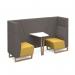 Encore² open high back 2 person meeting booth with table and wooden sled frame - made to order ENCOP-POD02-WF