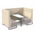 Encore² open high back 4 person meeting booth with table and black sled frame - made to order ENCOP-POD04-MF