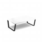 Encore modular large coffee table with black sled frame - white ENC-TAB02-MF-WH