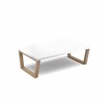 Encore modular large coffee table with wooden sled frame - white ENC-TAB02-WF-WH