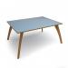 Enable worktable 1600mm x 1600mm deep with four solid oak legs and 25mm mdf top ENT16-16