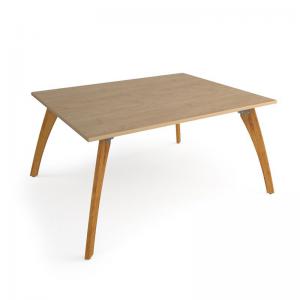 Enable worktable 1600mm x 1600mm deep with four solid oak legs and