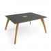 Enable worktable 1600mm x 1600mm deep with lozenge cutout and four solid oak legs and 25mm mdf top ENT16-16-CO