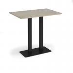 Eros rectangular poseur table with flat black rectangular base and twin uprights 1200mm x 800mm - made to order EPR1200-K