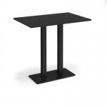 Eros rectangular poseur table with flat black rectangular base and twin uprights 1200mm x 800mm - Black EPR1200-K-BK