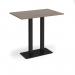 Eros rectangular poseur table with flat black rectangular base and twin uprights 1200mm x 800mm - barcelona walnut