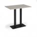Eros rectangular poseur table with flat black rectangular base and twin uprights 1200mm x 800mm - Light Grey EPR1200-K-LG