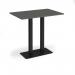 Eros rectangular poseur table with flat black rectangular base and twin uprights 1200mm x 800mm - Onyx Grey EPR1200-K-OG
