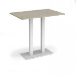 Eros rectangular poseur table with flat white rectangular base and twin uprights 1200mm x 800mm - made to order EPR1200-WH