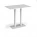 Eros rectangular poseur table with flat white rectangular base and twin uprights 1200mm x 800mm - white EPR1200-WH-WH