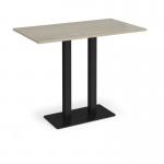 Eros rectangular poseur table with flat black rectangular base and twin uprights 1400mm x 800mm - made to order EPR1400-K