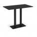 Eros rectangular poseur table with flat black rectangular base and twin uprights 1400mm x 800mm -Black EPR1400-K-BK