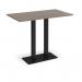 Eros rectangular poseur table with flat black rectangular base and twin uprights 1400mm x 800mm - barcelona walnut EPR1400-K-BW