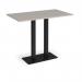 Eros rectangular poseur table with flat black rectangular base and twin uprights 1400mm x 800mm - Light Grey EPR1400-K-LG