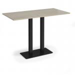 Eros rectangular poseur table with flat black rectangular base and twin uprights 1600mm x 800mm - made to order EPR1600-K