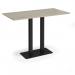 Eros rectangular poseur table with flat black rectangular base and twin uprights 1600mm x 800mm - made to order EPR1600-K