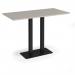 Eros rectangular poseur table with flat black rectangular base and twin uprights 1600mm x 800mm - Light Grey EPR1600-K-LG