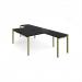Adapt back to back desks 1400mm x 1600mm with 800mm return desks - green frame, black top ER14168-GN-BK