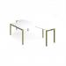Adapt back to back desks 1400mm x 1600mm with 800mm return desks - green frame, white top ER14168-GN-WH