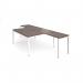 Adapt back to back desks 1400mm x 1600mm with 800mm return desks - white frame, walnut top ER14168-WH-W