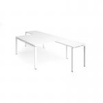 Adapt back to back desks 1400mm x 1600mm with 800mm return desks - white frame, white top ER14168-WH-WH