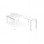 Adapt back to back desks 1400mm x 1600mm with 800mm return desks - white frame, white top ER14168-WH-WH
