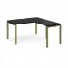 Adapt desk 1400mm x 800mm with 800mm return desk - green frame, black top ER1488-GN-BK