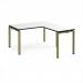 Adapt desk 1400mm x 800mm with 800mm return desk - green frame, white top, black edge ER1488-GN-WK