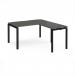 Adapt desk 1400mm x 800mm with 800mm return desk - black frame, storm grey top ER1488-K-OG