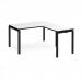 Adapt desk 1400mm x 800mm with 800mm return desk - black frame, white top, black edge ER1488-K-WK