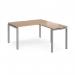 Adapt desk 1400mm x 800mm with 800mm return desk - silver frame, beech top ER1488-S-B