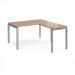 Adapt desk 1400mm x 800mm with 800mm return desk - silver frame, kendal oak top ER1488-S-KO