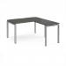 Adapt desk 1400mm x 800mm with 800mm return desk - silver frame, storm grey top ER1488-S-OG