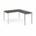 Adapt desk 1400mm x 800mm with 800mm return desk - white frame, storm grey top ER1488-WH-OG