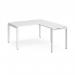 Adapt desk 1400mm x 800mm with 800mm return desk - white frame, white top ER1488-WH-WH