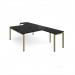 Adapt back to back desks 1600mm x 1600mm with 800mm return desks - green frame, black top ER16168-GN-BK