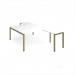 Adapt back to back desks 1600mm x 1600mm with 800mm return desks - green frame, white top ER16168-GN-WH
