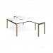Adapt back to back desks 1600mm x 1600mm with 800mm return desks - green frame, white top, black edge ER16168-GN-WK