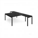 Adapt back to back desks 1600mm x 1600mm with 800mm return desks - black frame, black top ER16168-K-BK