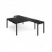 Adapt back to back desks 1600mm x 1600mm with 800mm return desks - black frame, black top ER16168-K-BK