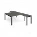 Adapt back to back desks 1600mm x 1600mm with 800mm return desks - black frame, storm grey top ER16168-K-OG